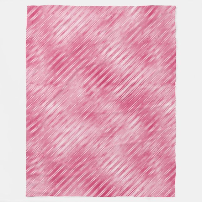 Glam Pink Streifen Fleecedecke (Vorderseite)
