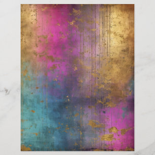 Glam Pink Türkis Gold Scrapbook Paper