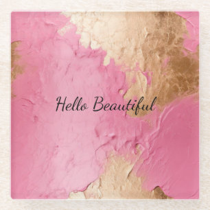 Glam Pink und Gold Glasuntersetzer