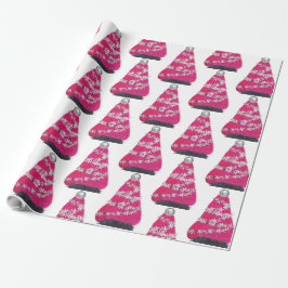 Glam Pink Weihnachtsbaum Geschenkpapier