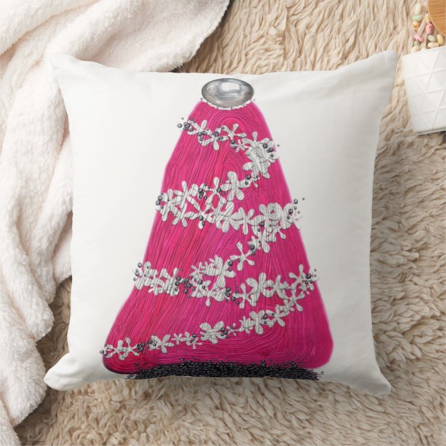 Glam Pink Weihnachtsbaum Kissen (Decke)