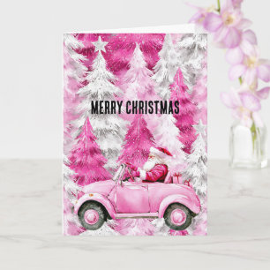 Glam Pink Weihnachtsbaumen Santa Maria degli Car Karte