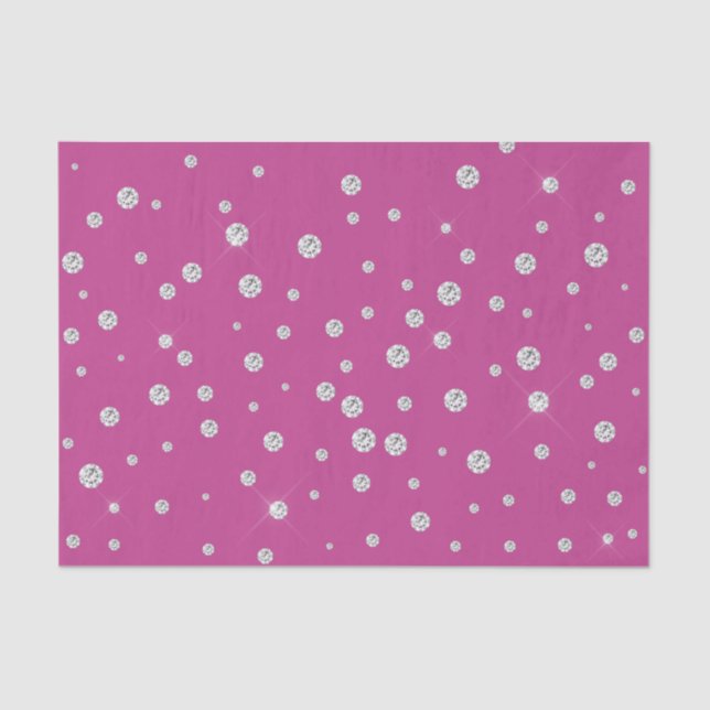 Glam Pink White Diamonds Brautparty Seidenpapier (Vorderseite)