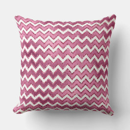 Glam Pink White Zigzag Streifen Kissen