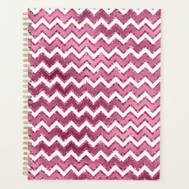 Glam Pink White Zigzag Streifen Planer
