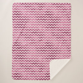 Glam Pink White Zigzag Streifen Sherpadecke