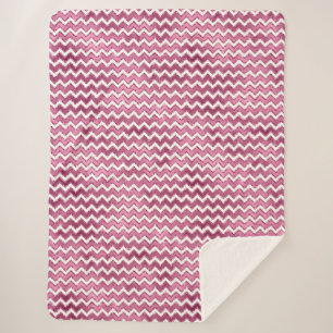 Glam Pink White Zigzag Streifen Sherpadecke