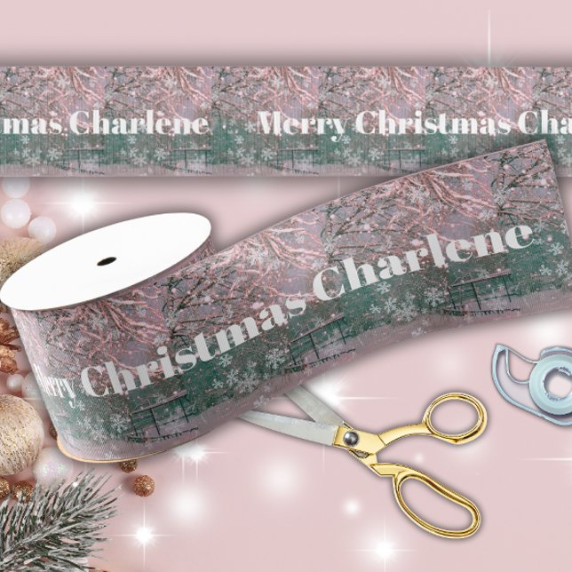 Glam Pink Winter Weihnachtssegen Ripsband (Von Creator hochgeladen)