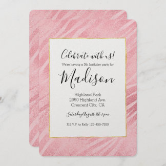 Glam Pink Zebra Print Einladung