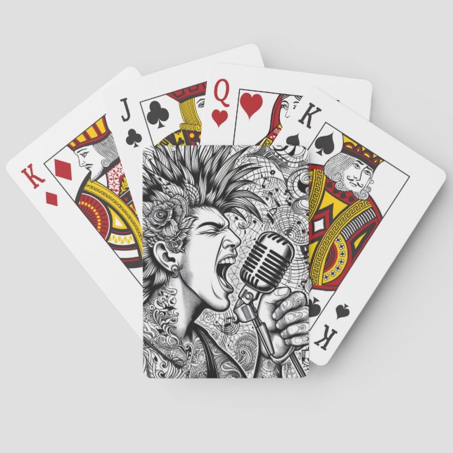 Glam Punk Rock Rockabilly Spielkarten (Rückseite)