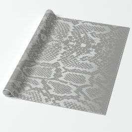 Glam Python Snake Safari Skin Silver Gray Geschenkpapier
