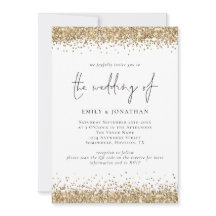 Glam QR Code Gold Glitzer Borders Wedding
