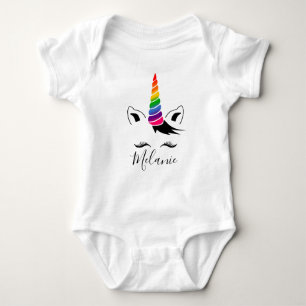Glam Rainbow Unicorn Baby Strampler