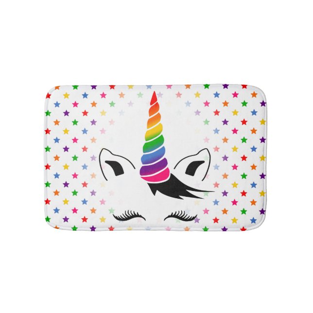 Glam Rainbow Unicorn Badematte (Vorderseite)