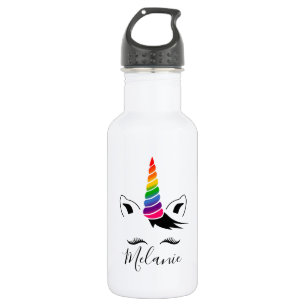 Glam Rainbow Unicorn Edelstahlflasche