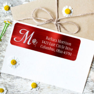Glam Red Brushed Metal Custom Monogram Return
