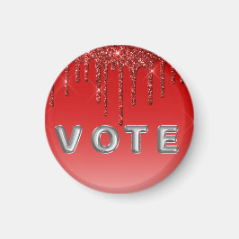 Glam Red Glitter Drip  Magnet