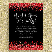 Glam Red Glitzer Weihnachten Lasse Party Black