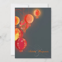 Glam Red Lanterns Charcoal Gray Wedding