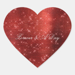 Glam Red Sparkle Herz-Aufkleber