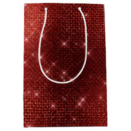 Glam Red Sparkle Mittlere Geschenktüte