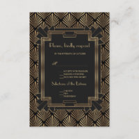 Glam Roaring 20's Great Gatsby 1920s Wedding RSVP