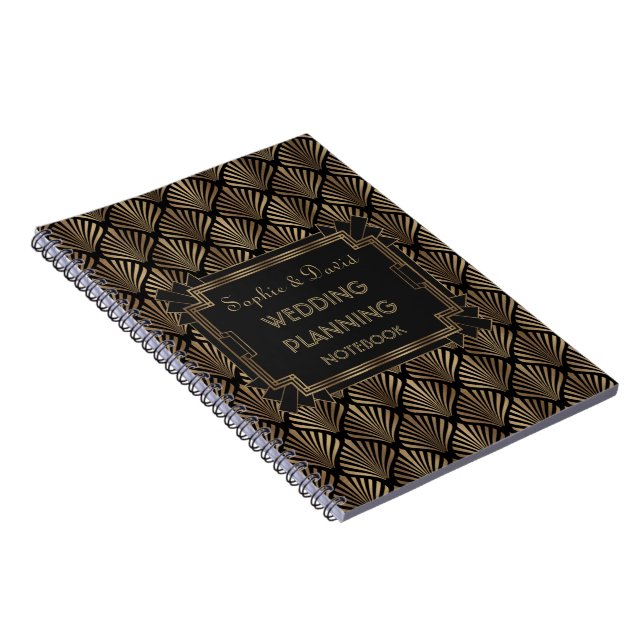 Glam Roaring 20's Great Gatsby Art Wedding Planner Notizblock (Rechte Seite)