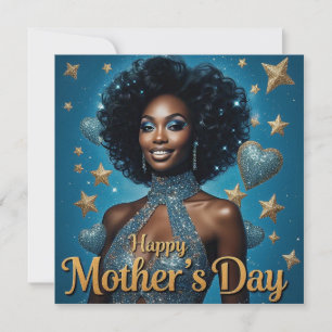 Glam Rock Muttertags-Perlen-Simmer-Karte Feiertagskarte