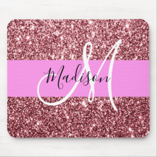 Glam Rosa Rose Gold Glitzer Monster Mousepad