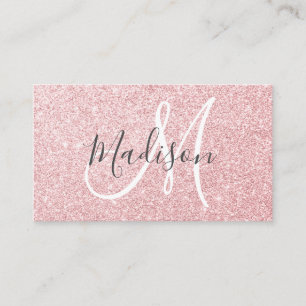 Glam Rosa Rose Gold Glitzer Monster Visitenkarte
