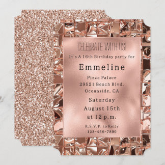 Glam Rose Einladung