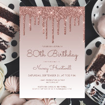 Glam Rose Gold 80. Geburtstagsparty