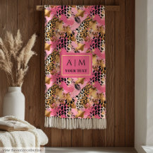 Glam Rose Gold Aquarellleopard Fleece