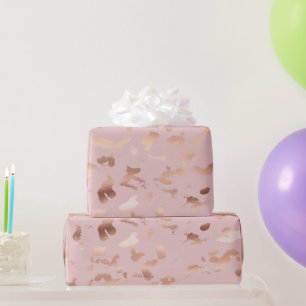 Glam Rose Gold Blush Abstrakt Geburtstag Geschenkpapier