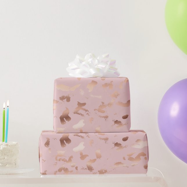 Glam Rose Gold Blush Abstrakt Geburtstag Geschenkpapier (Partygeschenke)