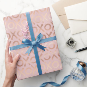 Glam Rose Gold Blush XOXO Geschenkpapier