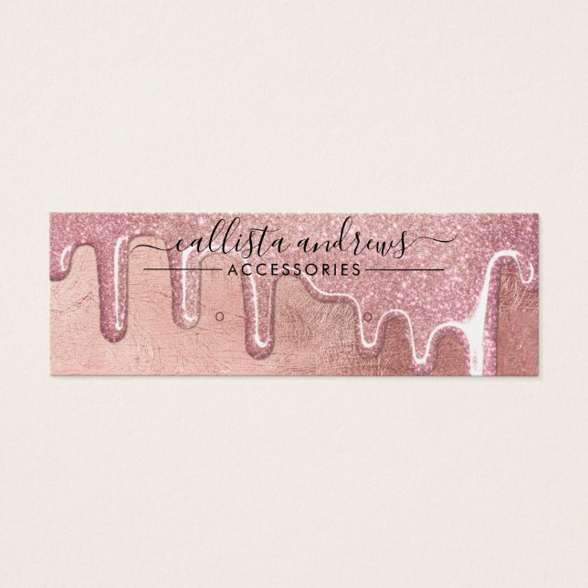 Glam Rose Gold Dick Glitzer Tropfen erhalten Anzei (Vorderseite)