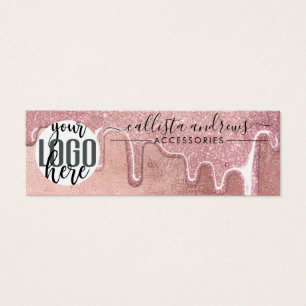 Glam Rose Gold Dicke Glitter Tropfen Ohrring Logo