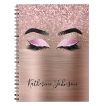 Glam Rose Gold Glitzer Beauty Lashes Monogramm