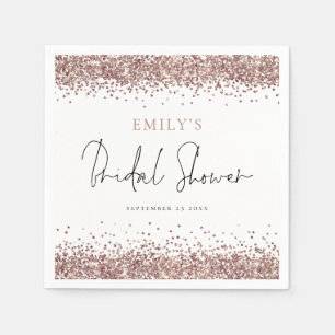 Glam Rose Gold Glitzer Brautparty Serviette