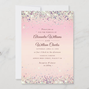 Glam Rose Gold Glitzer Confetti Moderne Pastell Einladung