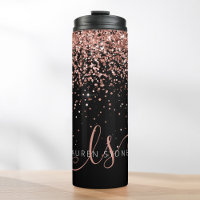 Glam Rose Gold Glitzer Elegantes Monogramm