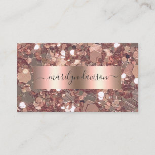 Glam Rose Gold Glitzer Foil Design Beruflich Visitenkarte