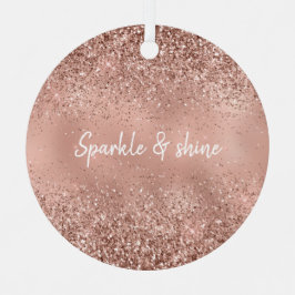 Glam Rose Gold Glitzer Keramik Ornament