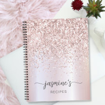 Glam Rose Gold Glitzer Kochbuch