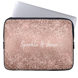 Glam Rose Gold Glitzer Laptopschutzhülle