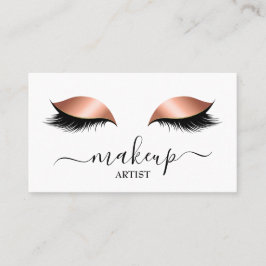 Glam Rose Gold Glitzer Lashes Makeup Artist Salon Visitenkarte