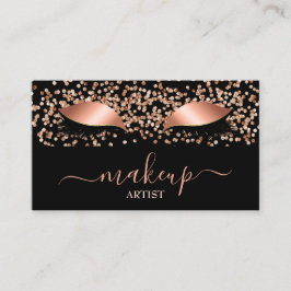 Glam Rose Gold Glitzer Lashes Makeup Artist Salon Visitenkarte
