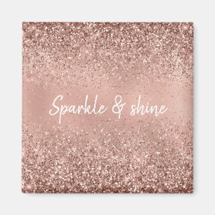 Glam Rose Gold Glitzer Magnet
