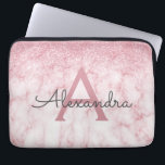 Glam Rose Gold Glitzer Marmorsparkle Monogramm Laptopschutzhülle<br><div class="desc">Glam Rose Gold Ombre Imitats Glitzer und Sparkle Marmorstein Moderne und elegante Monogram Case. Dieser Fall kann so angepasst werden,  dass er Ihren Anfangs- und Vornamen enthält.</div>